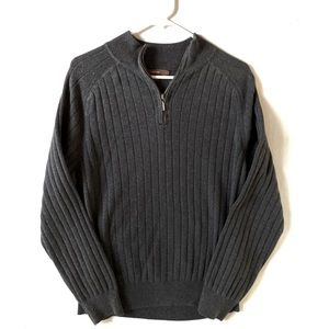 Merona Mens Long Sleeve Grey Pullover 1/4 Zip
